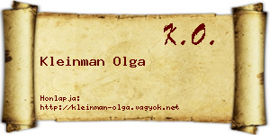 Kleinman Olga névjegykártya